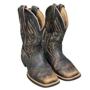 Ariat Kids Heritage Roughstock Brown Leather Western Cowboy Boots 10040333 US 12